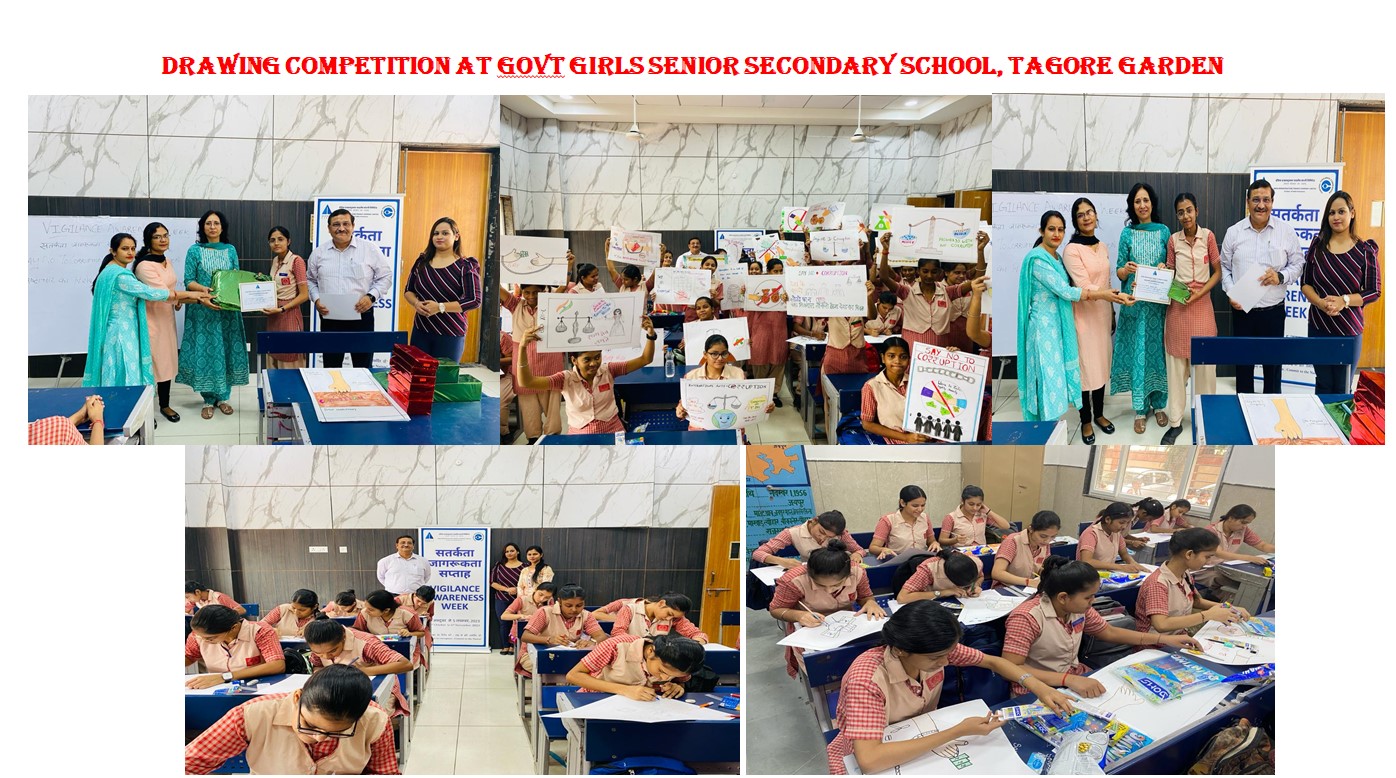 राजकीय कन्या वरिष्ठ माध्यमिक विद्यालय, टैगोर गार्डन में चित्रकला प्रतियोगिता